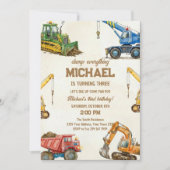 Invitation Construction Dump Everything Truck 3rd birthday (Devant)