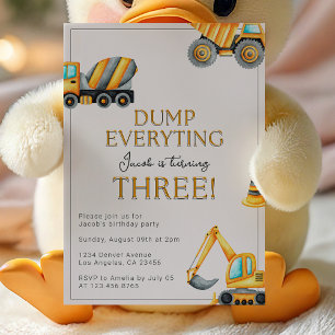 Invitation Construction Dump Tout 3ème anniversaire