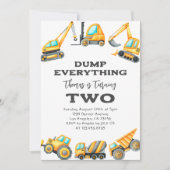Invitation Construction Dump Tout Camion 2e anniversaire (Devant)