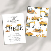 Invitation Construction Dump Truck Party Boy 3e anniversaire