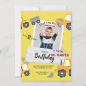 Invitation Construction Dump Truck Party Boy Birthday  (Devant)