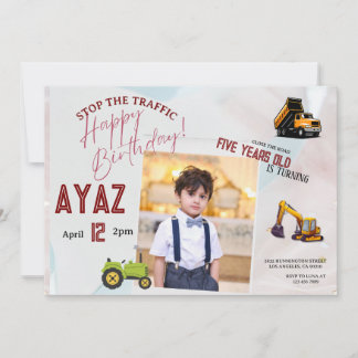 Invitation Construction Dump Truck Party Boy Birthday 