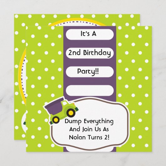 Invitation Construction d'un camion-citerne Customisé (Devant / Derrière)