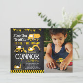 Invitation Construction d'un camion-citerne, vidange avec pho (Debout devant)