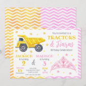 Invitation Construction et anniversaire conjoint de la Prince (Devant / Derrière)