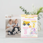 Invitation Construction et frères licorne Célébration conjoin (Debout devant)