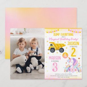 Invitation Construction et frères licorne Célébration conjoin