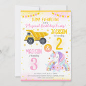 Invitation Construction et frères Licorne Célébration d'anniv (Devant)