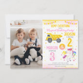 Invitation Construction et frères Licorne Célébration d'anniv (Devant)