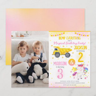 Invitation Construction et frères Licorne Célébration d'anniv