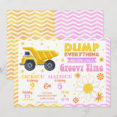 Invitation Construction et Groovy Joint Anniversaire (Devant / Derrière)