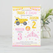 Invitation Construction et Princesse Anniversaire commun des (Debout devant)