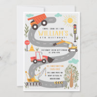 Construction Fête d'anniversaire Camions et Digger