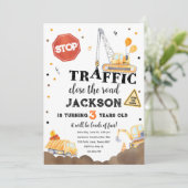 Invitation Construction Jaune Camion Camion Boy Anniversaire (Debout devant)