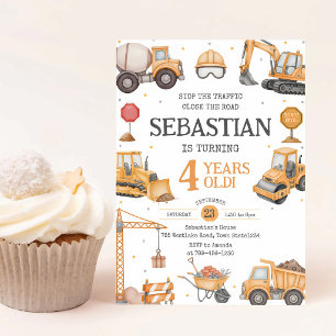 Invitation Construction Jaune Noir 3e Anniversaire