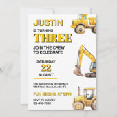 Invitation Construction mignonne N'importe quel âge fête d'an (Devant)