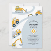 Invitation Construction Moderne Arrêter Le Trafic 1er Anniver (Devant)