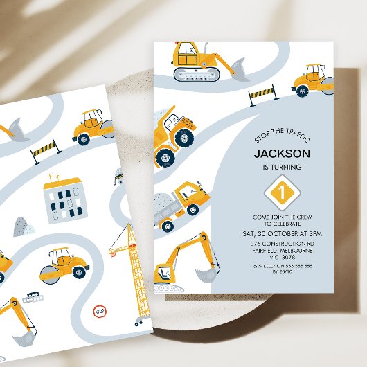 Invitation Construction Moderne Arrêter Le Trafic 1er Anniver