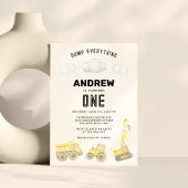 Invitation Construction moderne mignonne premier anniversaire