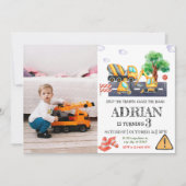 Invitation Construction moderne photo d'anniversaire (Devant)