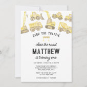 Invitation Construction moderne Thème Premier anniversaire (Devant)