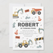 Invitation Construction Muted Boho Anniversaire Fête Invitati (Devant)