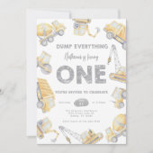 Invitation Construction ONE 1ère fête d'anniversaire (Devant)