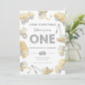 Invitation Construction ONE 1ère fête d'anniversaire (Debout devant)