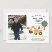 Invitation Construction Our Little Digger 3nd Birthday Party (Devant)
