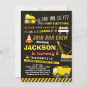 Invitation Construction Party Boys Dump Truck 2e anniversaire (Devant)