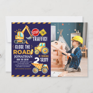 Invitation Construction Party for 2nd Birthday Boy