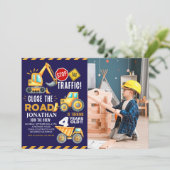 Invitation Construction Party for 4th Birthday Boy (Debout devant)