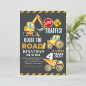 Invitation Construction Party for 4th Birthday Boy (Debout devant)