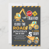 Invitation Construction Party for 5th Birthday Boy (Devant)