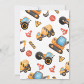 Invitation Construction Thème 3ème fête d'anniversaire (Dos)