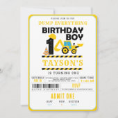 Invitation Construction Truck 1st Birthday | Kids Birthday  (Devant)