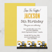 Invitation Construction Truck Birthday | Personalized Décor (Devant / Derrière)