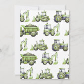 Invitation Construction Truck Digger Premier anniversaire (Dos)