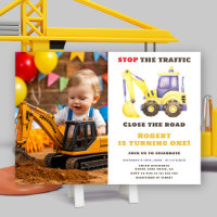 Construction Truck Excavateur fête d'anniversaire