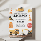 Invitation Construction Trucks Boy Birthday
