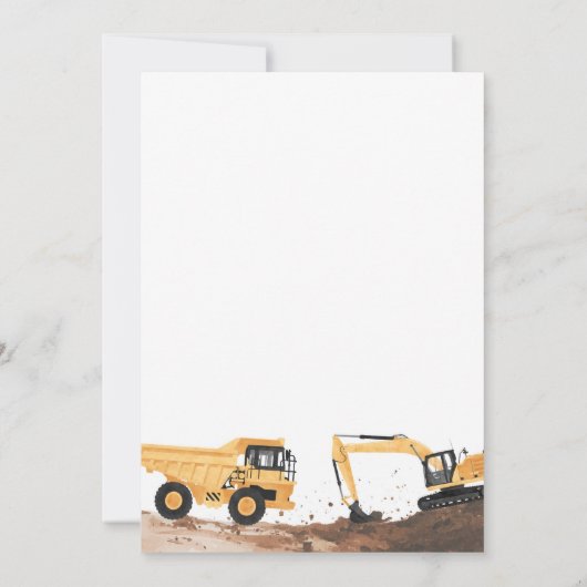 Invitation Construction Trucks Boy Birthday (Dos)
