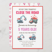 Invitation Construction Valentine Anniversaire Fête Invitatio (Devant / Derrière)