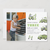 Invitation Construction Véhicules Camion 3e anniversaire Phot (Devant)