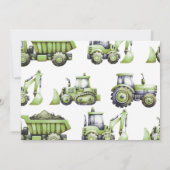 Invitation Construction Véhicules Camion 3e anniversaire Phot (Dos)