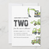 Invitation Construction Véhicules de Camion garçons 2e annive (Devant)