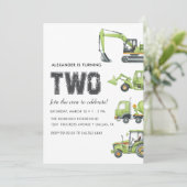 Invitation Construction Véhicules de Camion garçons 2e annive (Debout devant)