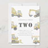 Invitation Construction Véhicules de Camion garçons 2e annive (Devant)