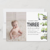 Invitation Construction Véhicules de Camion garçons 3e annive (Devant)