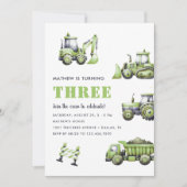 Invitation Construction Véhicules de Camion garçons 3e annive (Devant)