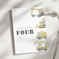 Construction Véhicules de Camion garçons 4e annive